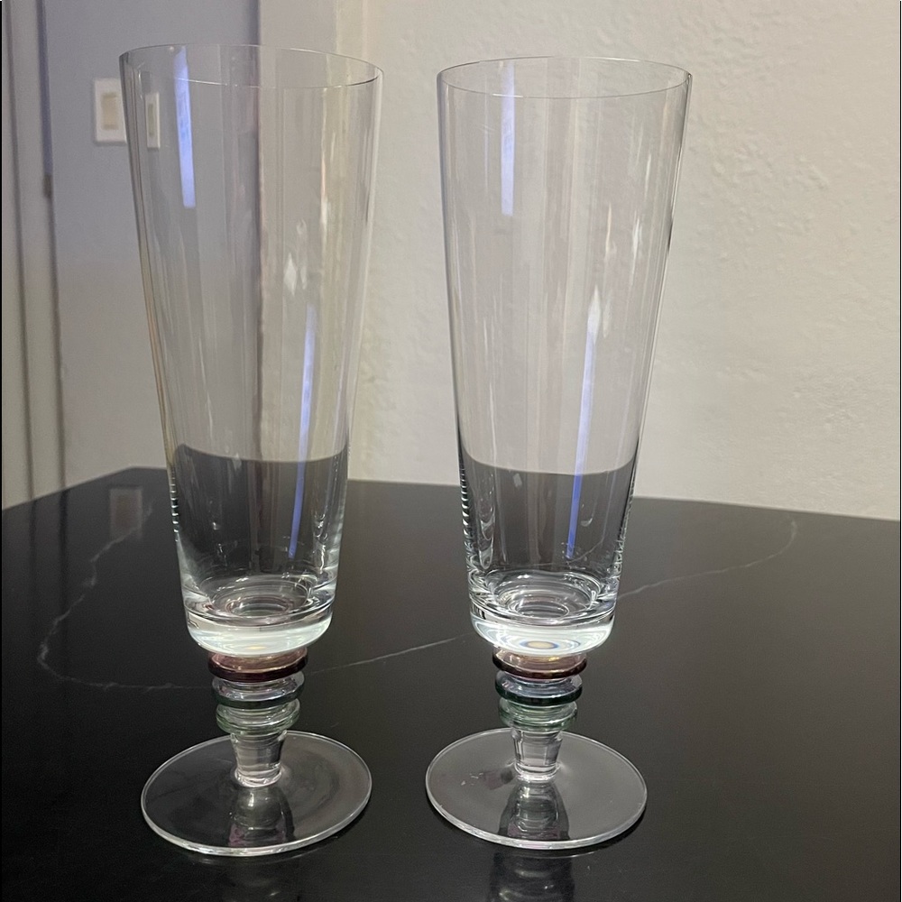 Block Crystal Pilsner Glasses